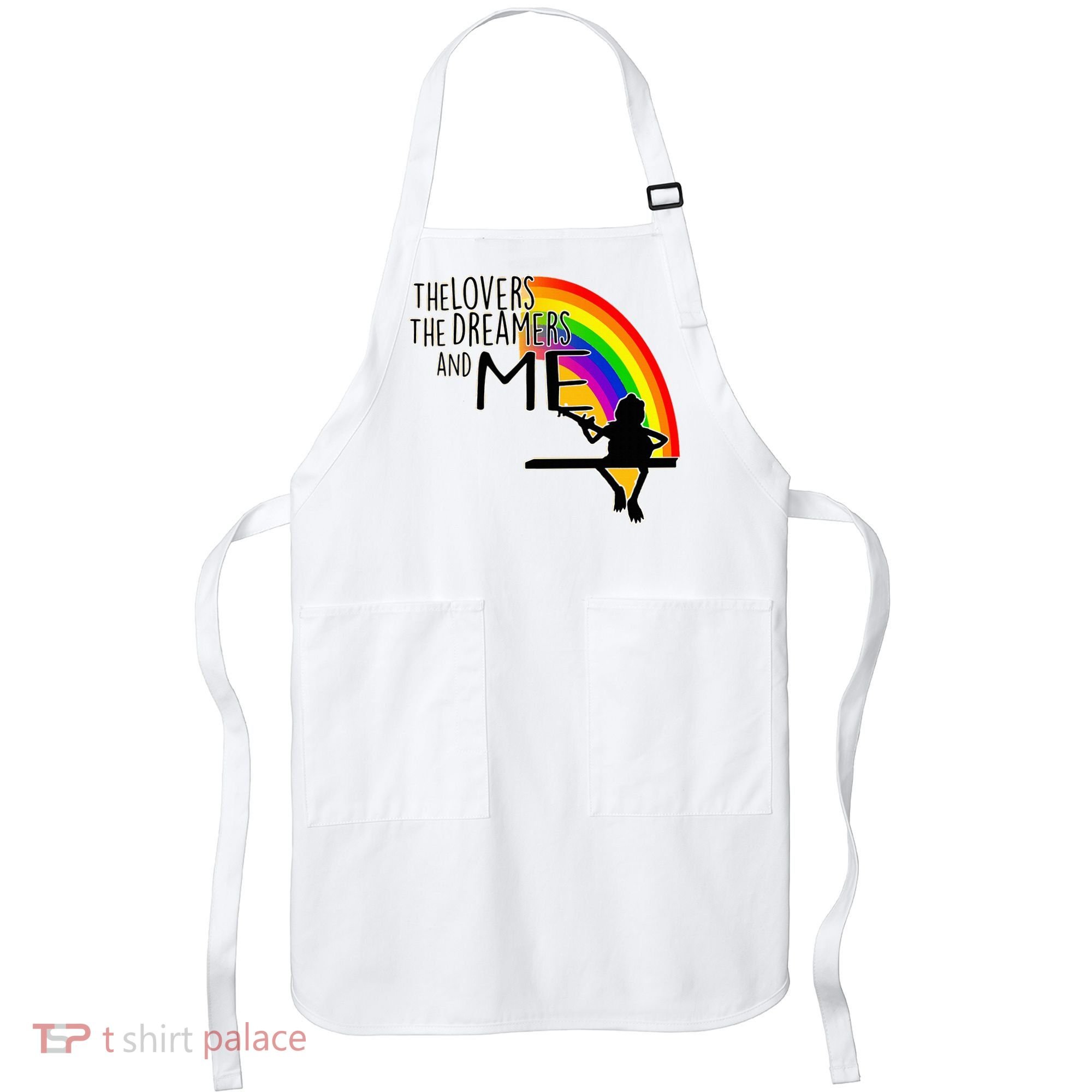 Retro Rainbow Frog Funny Connection The Lovers The Dreamers Apron
