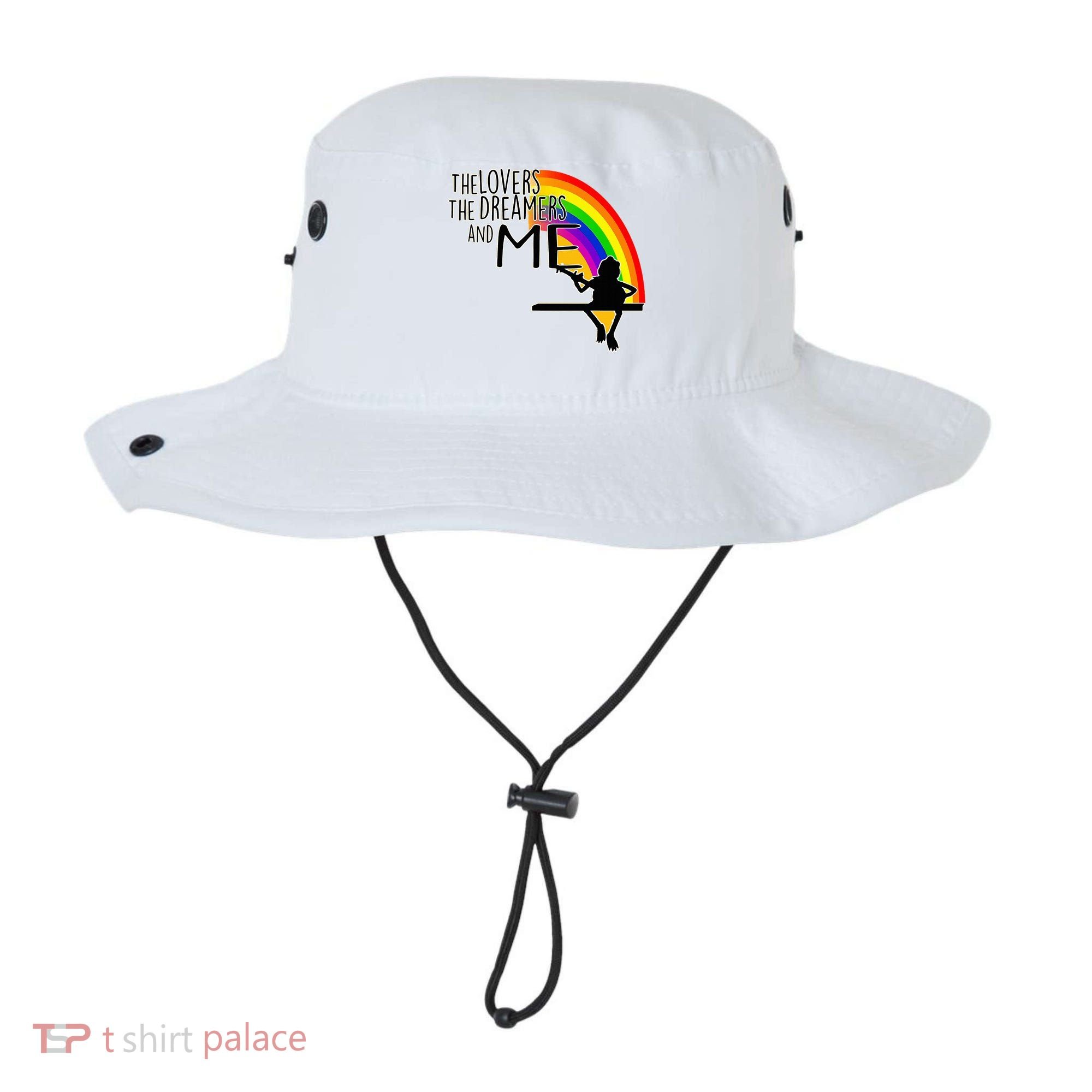 Retro Rainbow Frog Funny Connection The Lovers The Dreamers Bucket Hat