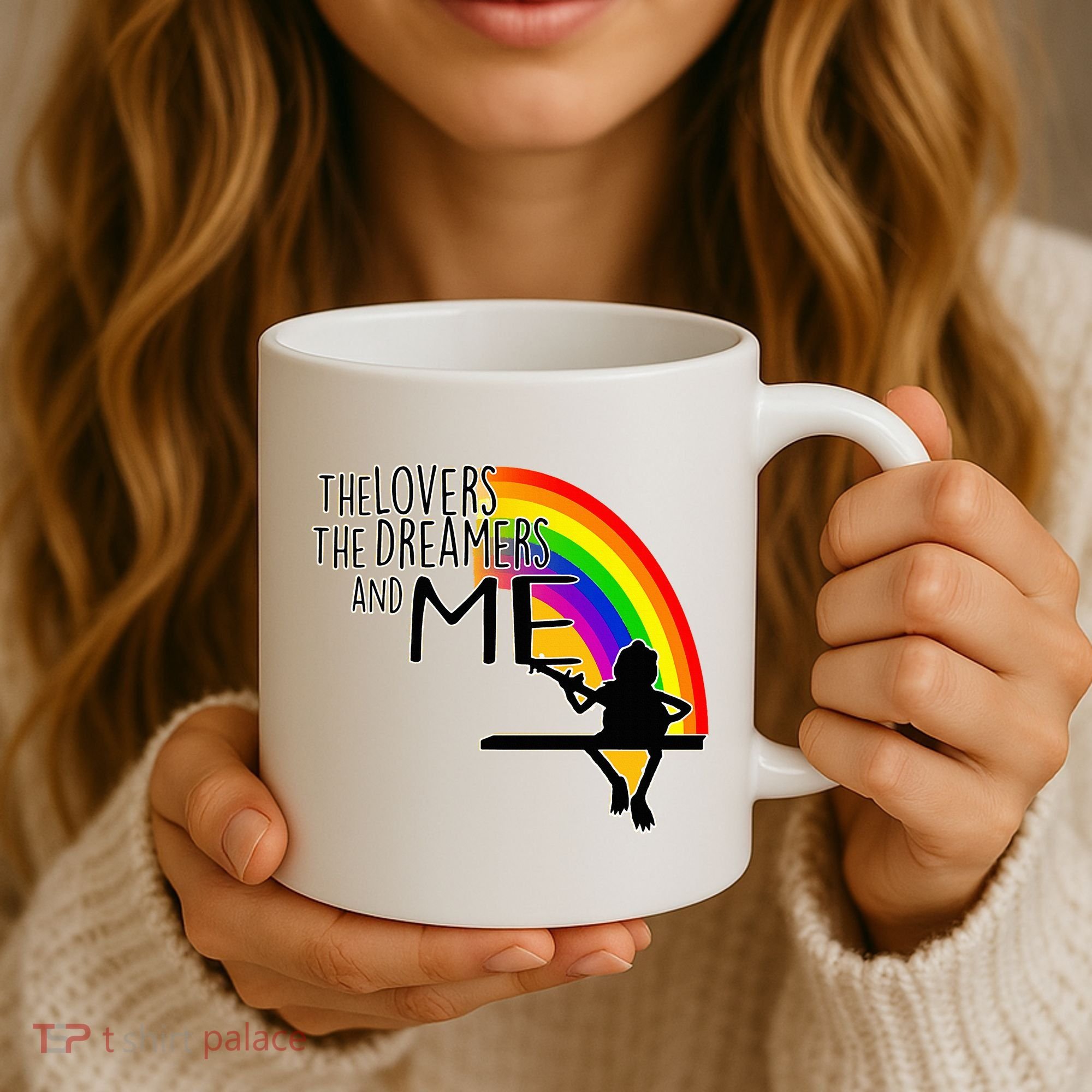 Retro Rainbow Frog Funny Connection The Lovers The Dreamers Coffee Mug