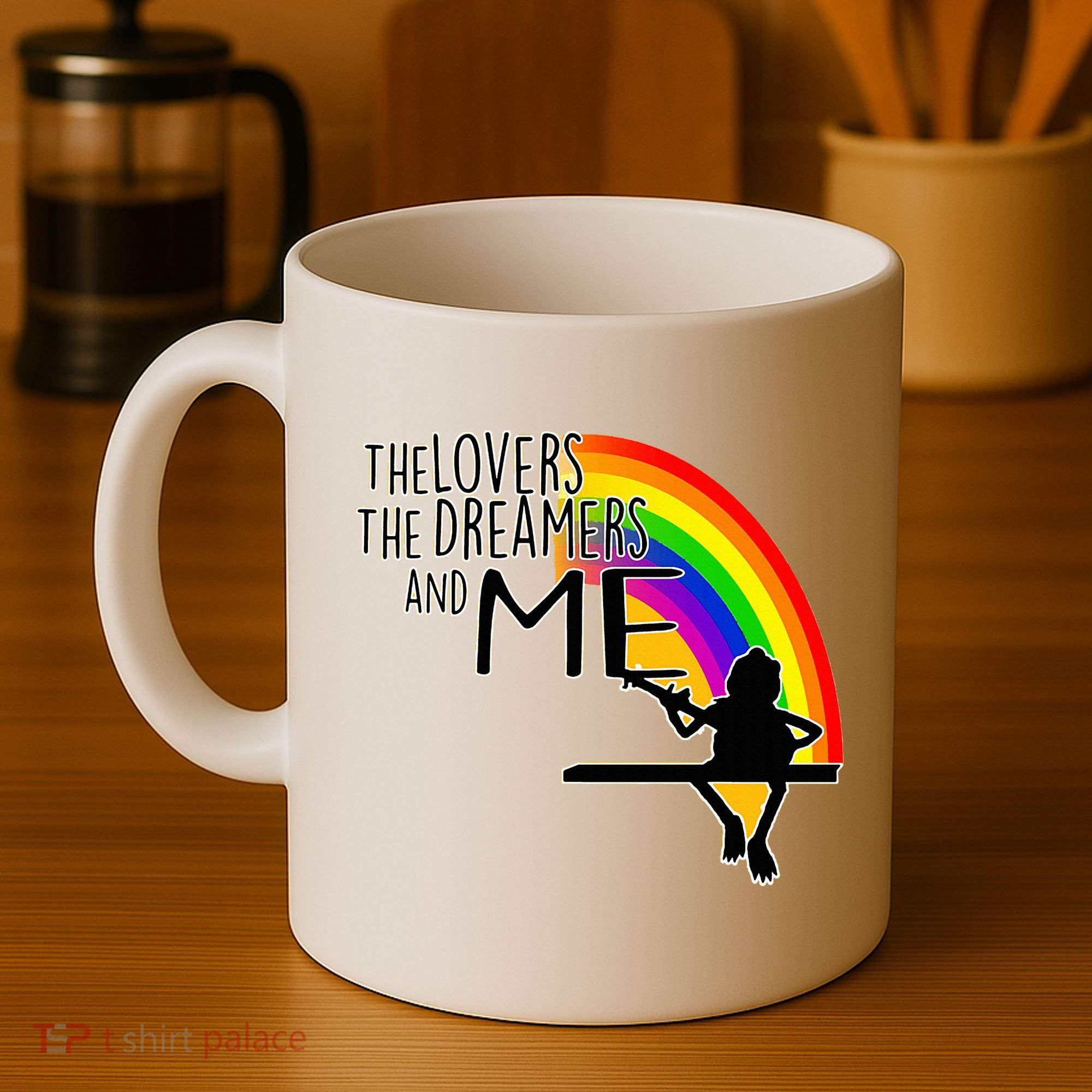 Retro Rainbow Frog Funny Connection The Lovers The Dreamers Coffee Mug