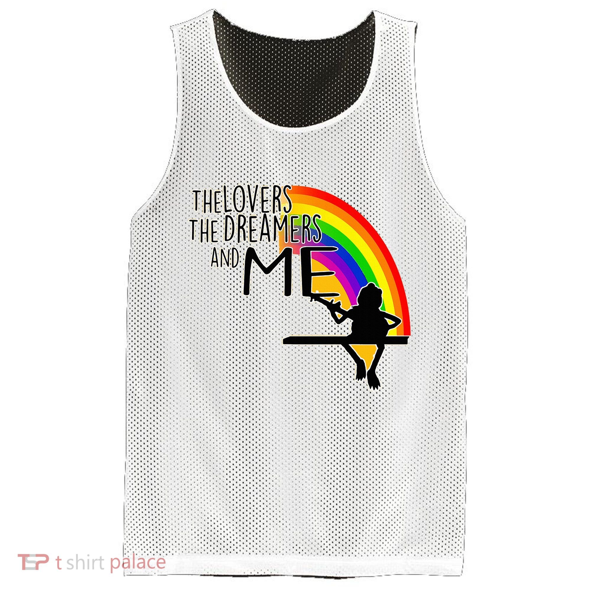 Retro Rainbow Frog Funny Connection The Lovers The Dreamers Mesh Reversible Basketball Jersey Tank