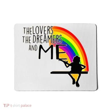 Retro Rainbow Frog Funny Connection The Lovers The Dreamers Mousepad