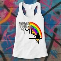 Retro Rainbow Frog Funny Connection The Lovers The Dreamers Women's Tank Top thumb 3