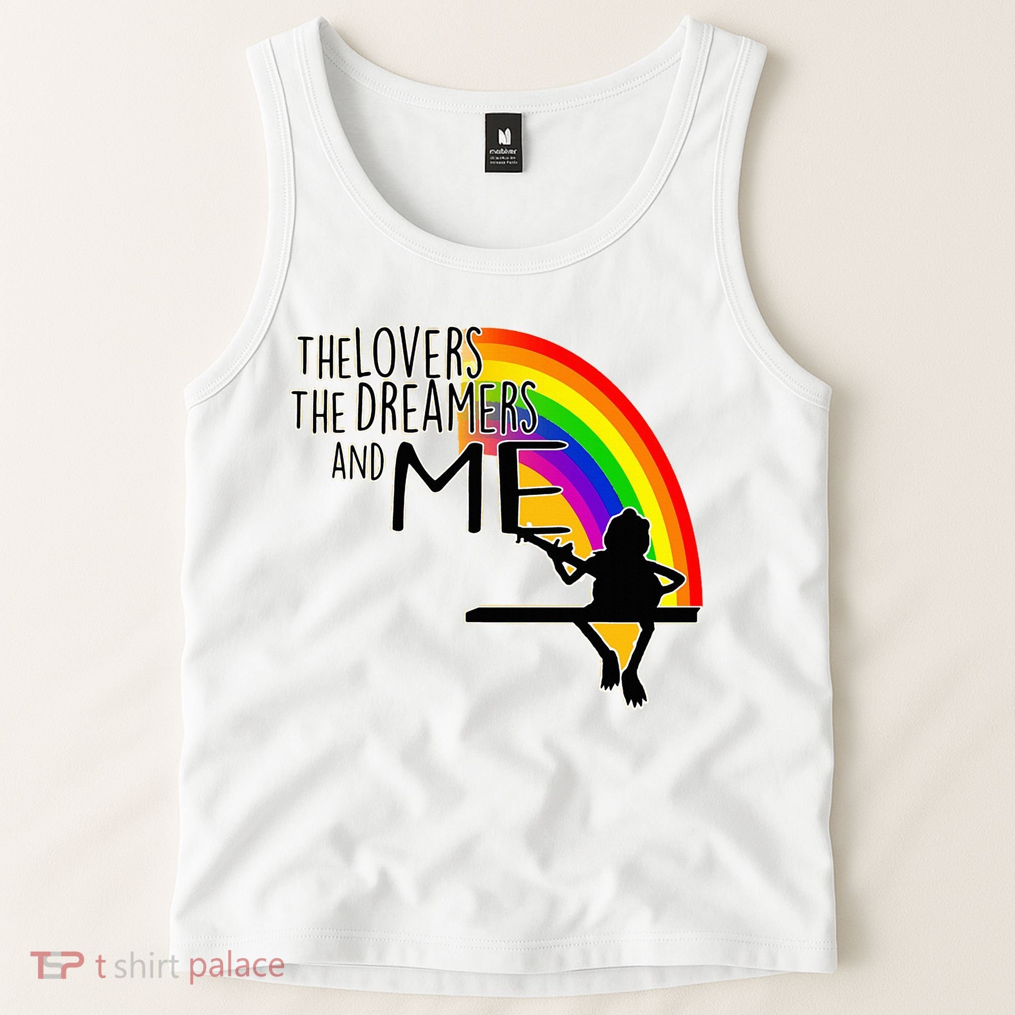 Retro Rainbow Frog Funny Connection The Lovers The Dreamers Tank Top