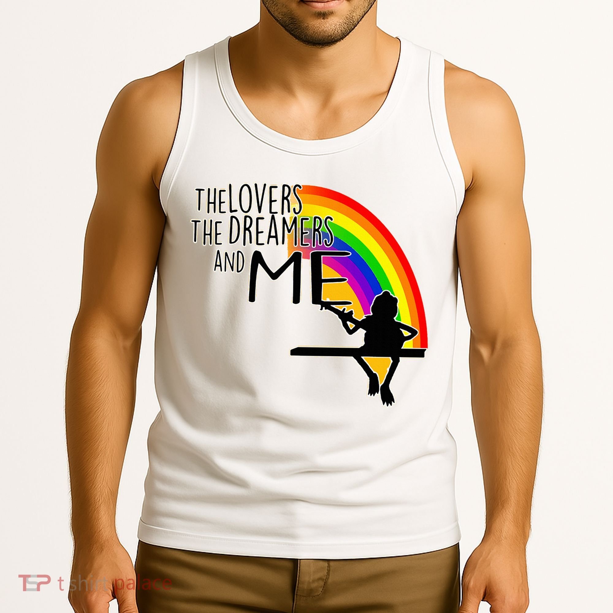 Retro Rainbow Frog Funny Connection The Lovers The Dreamers Tank Top