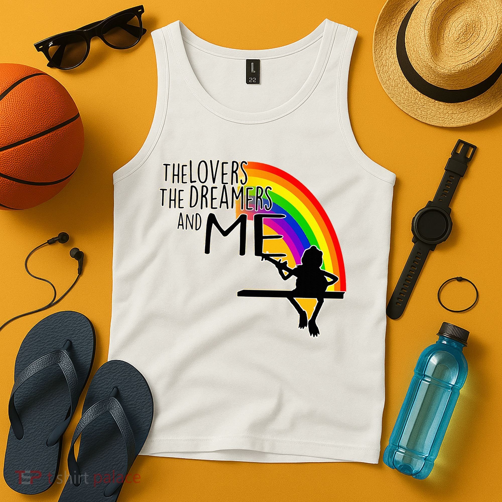 Retro Rainbow Frog Funny Connection The Lovers The Dreamers Tank Top