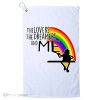 Retro Rainbow Frog Funny Connection The Lovers The Dreamers Golf Towel thumb 0