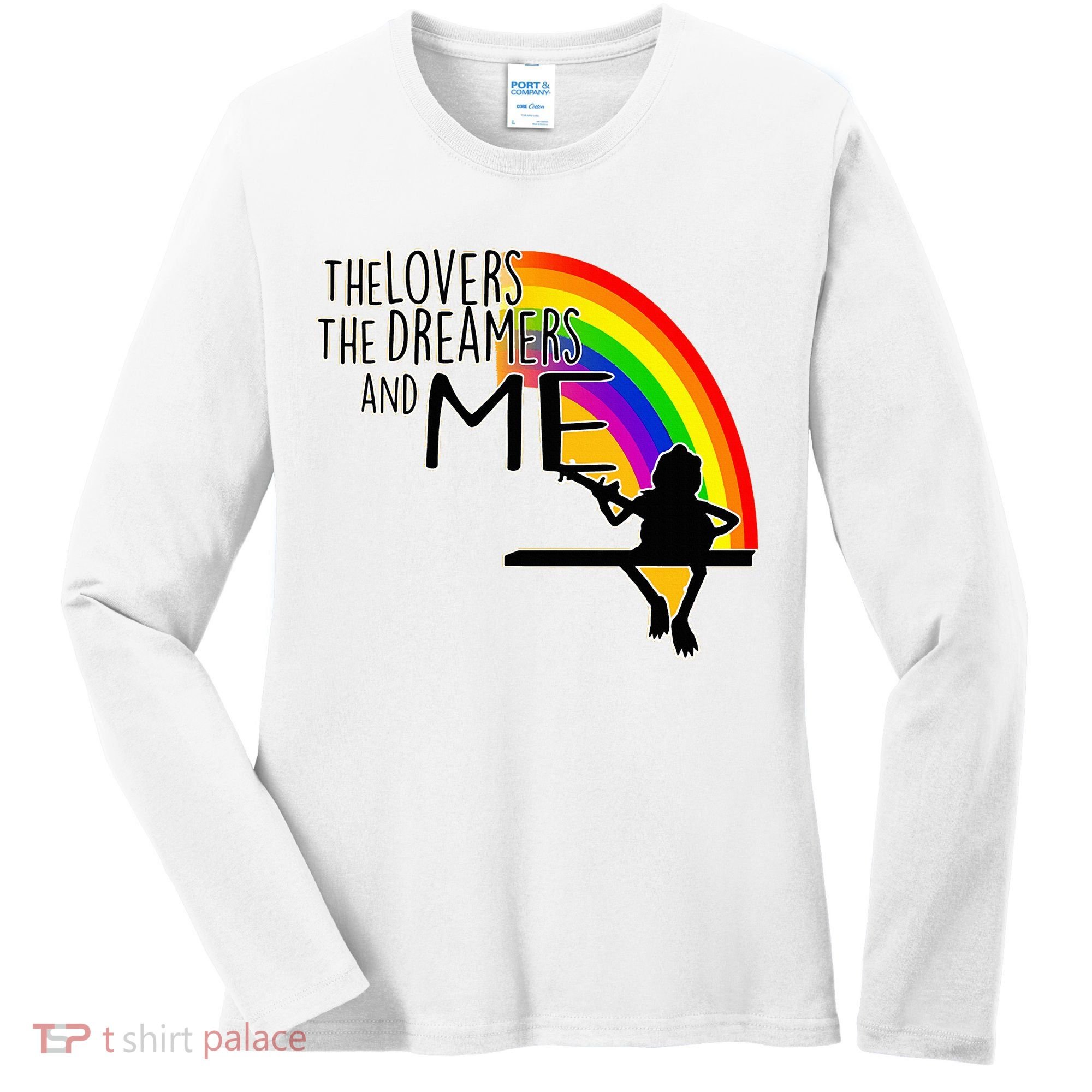 Retro Rainbow Frog Funny Connection The Lovers The Dreamers Women's Long Sleeve Shirt