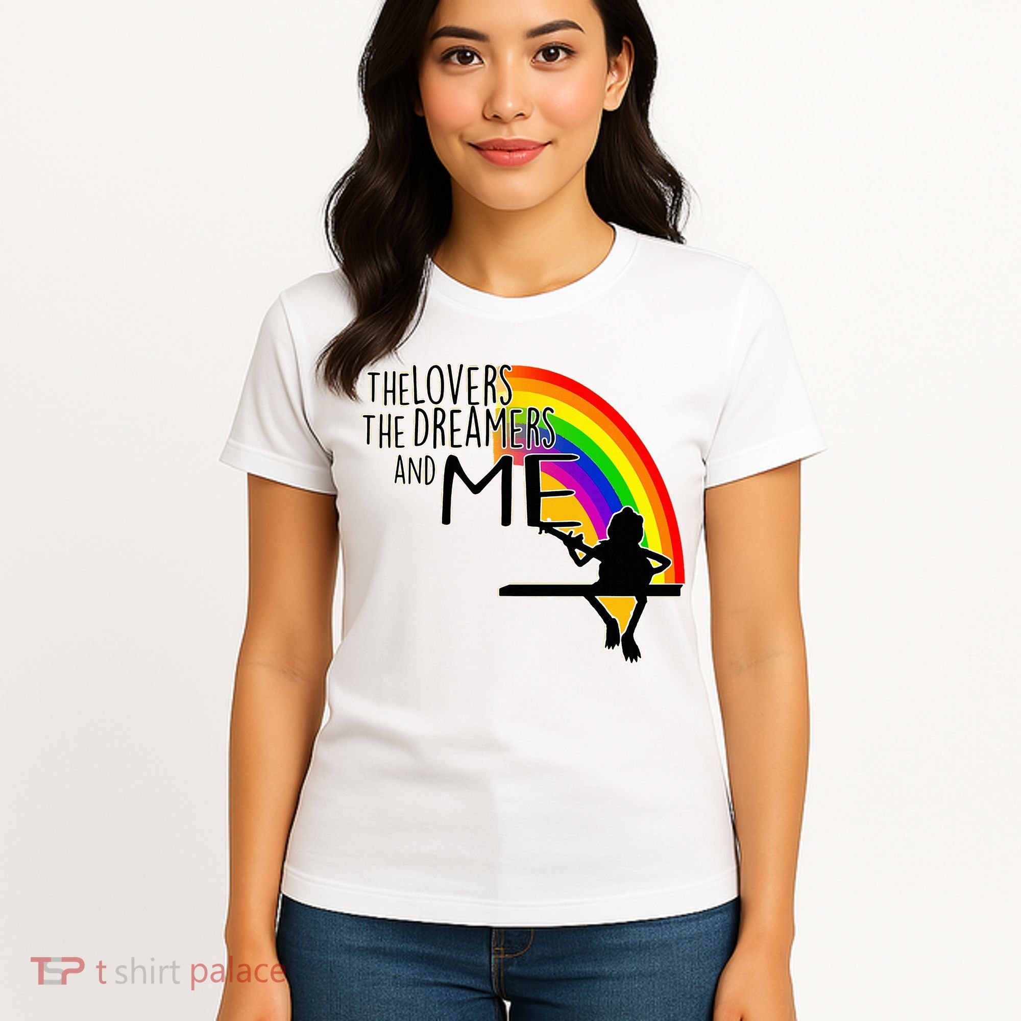 Retro Rainbow Frog Funny Connection The Lovers The Dreamers Women's T-Shirt