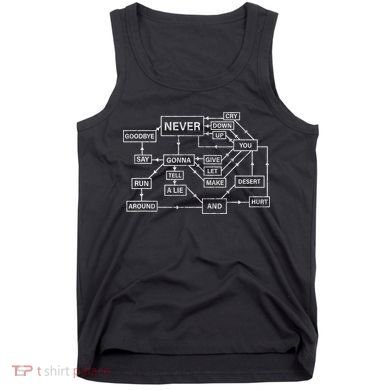 Rick Roll Flowchart Internet Meme Funny 80s Music Nerd Tank Top