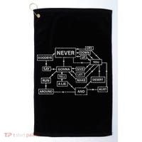 Rick Roll Flowchart Internet Meme Funny 80s Music Nerd Golf Towel thumb 0