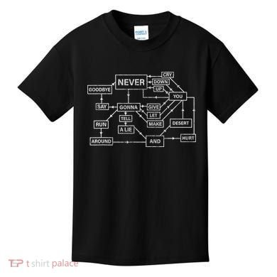 Rick Roll Flowchart Internet Meme Funny 80s Music Nerd Kids T-Shirt