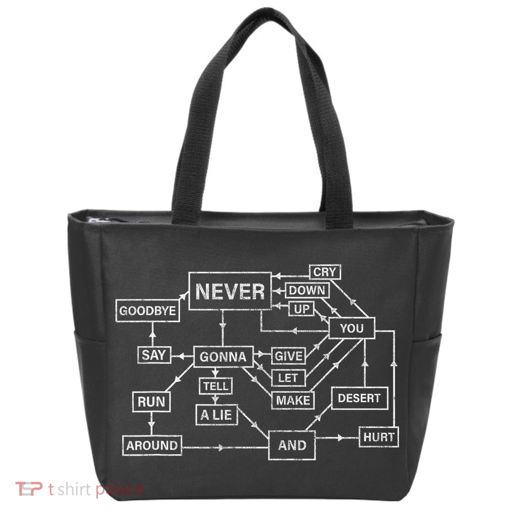 Rick Roll Flowchart Internet Meme Funny 80s Music Nerd Tote Bag