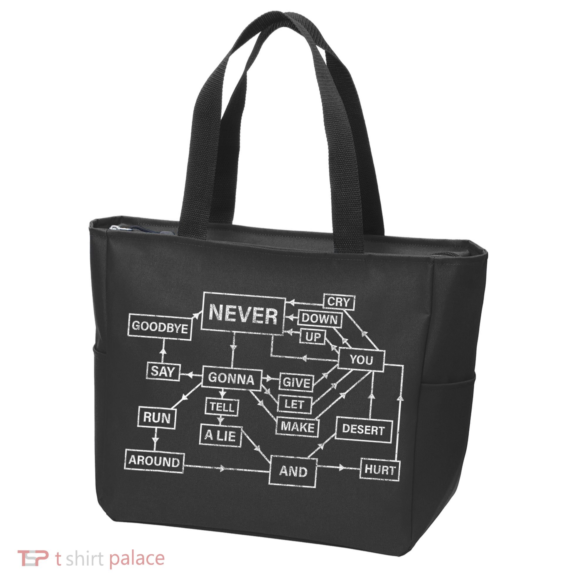 Rick Roll Flowchart Internet Meme Funny 80s Music Nerd Tote Bag