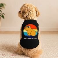 Retro Rodent Funny Capybara Dont Be Worry Be Capy Doggie Tank thumb 2