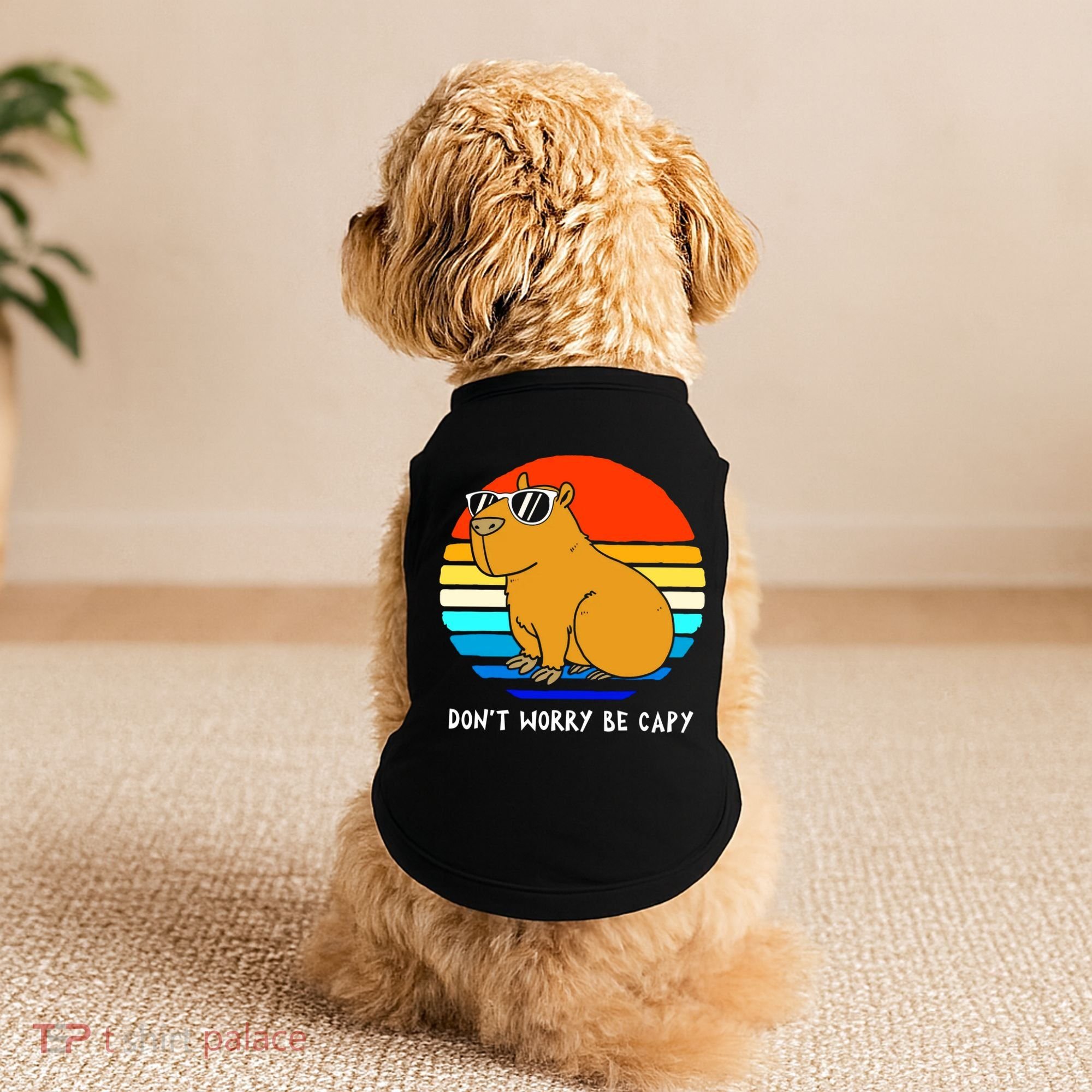 Retro Rodent Funny Capybara Dont Be Worry Be Capy Doggie Tank