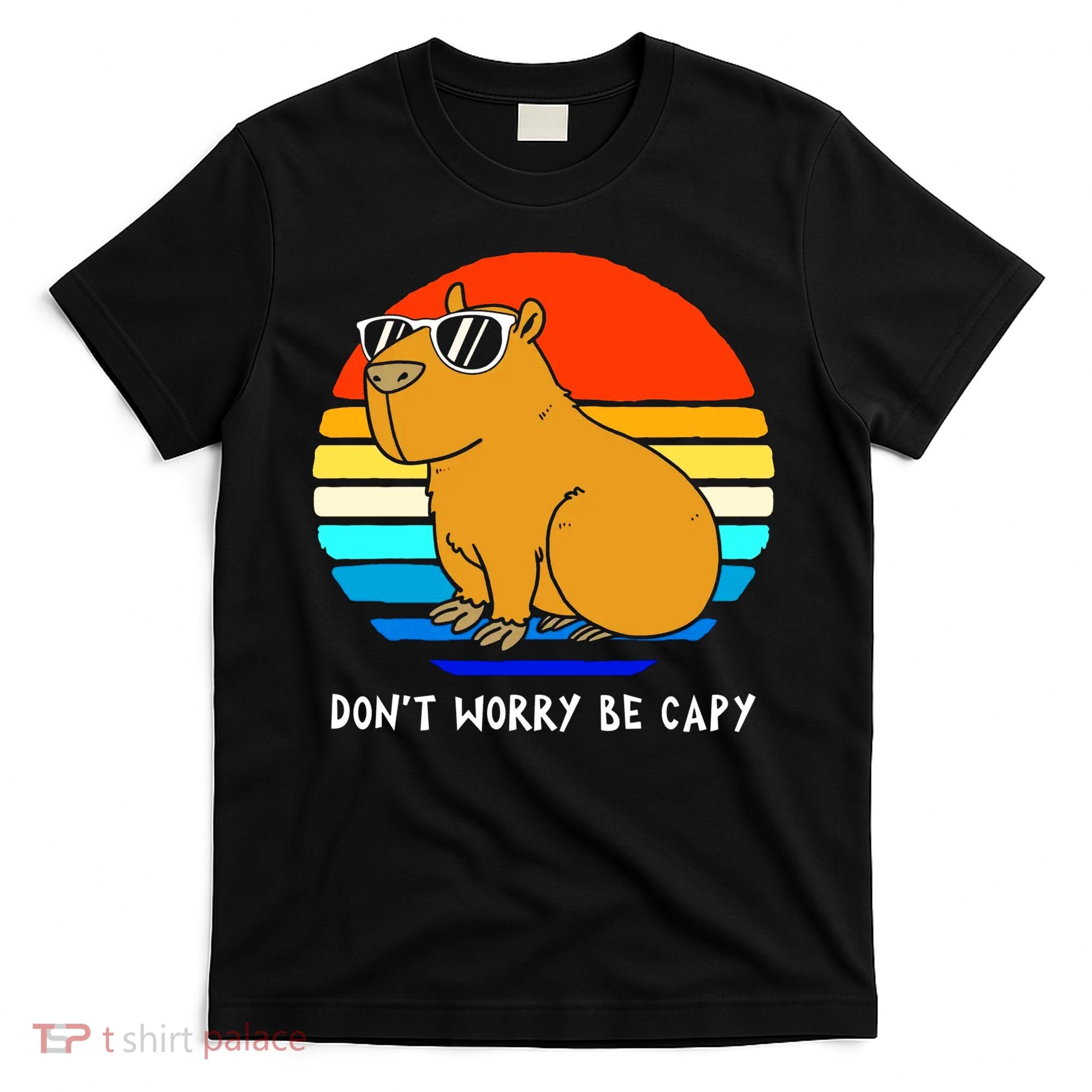 Retro Rodent Funny Capybara Dont Be Worry Be Capy T-Shirt