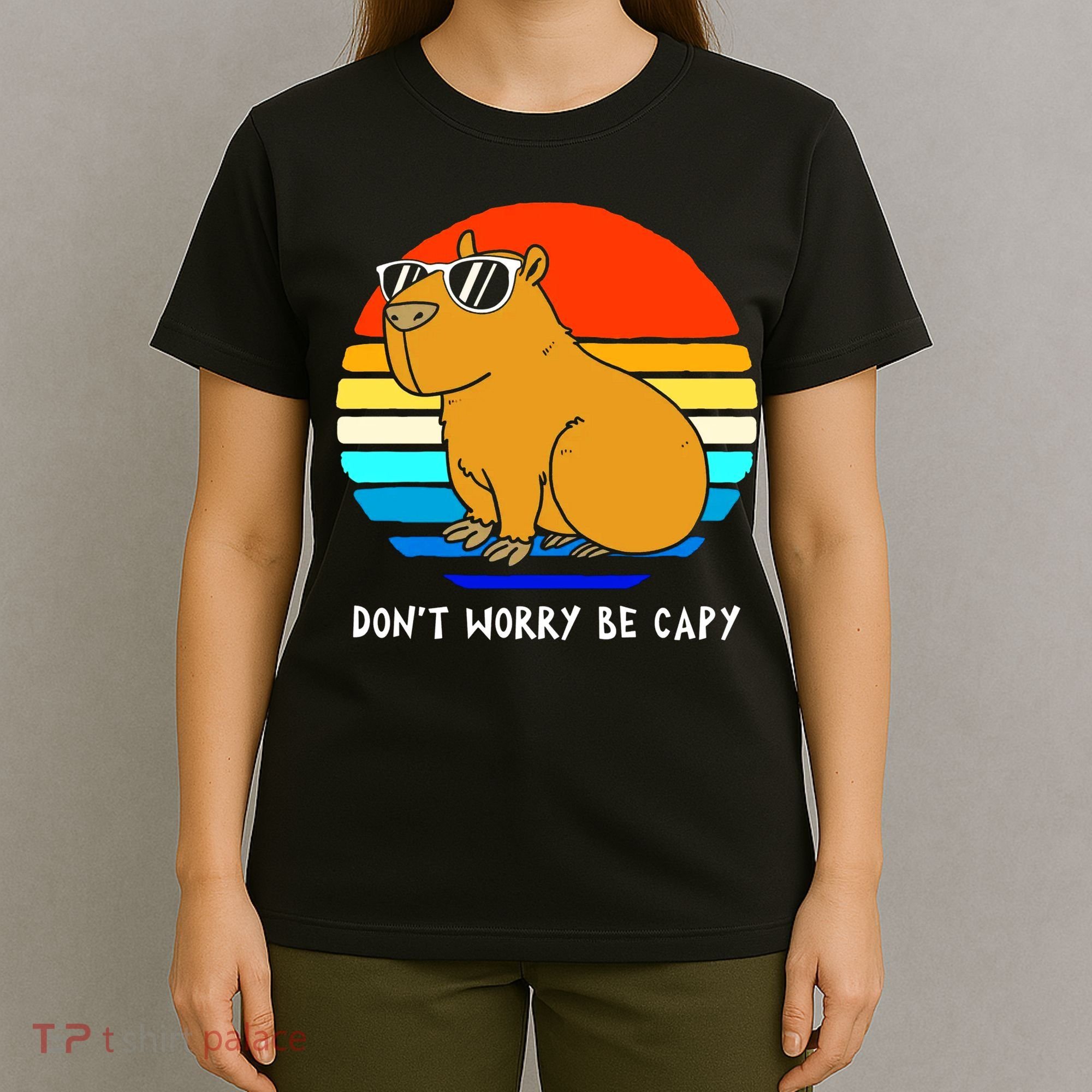 Retro Rodent Funny Capybara Dont Be Worry Be Capy T-Shirt