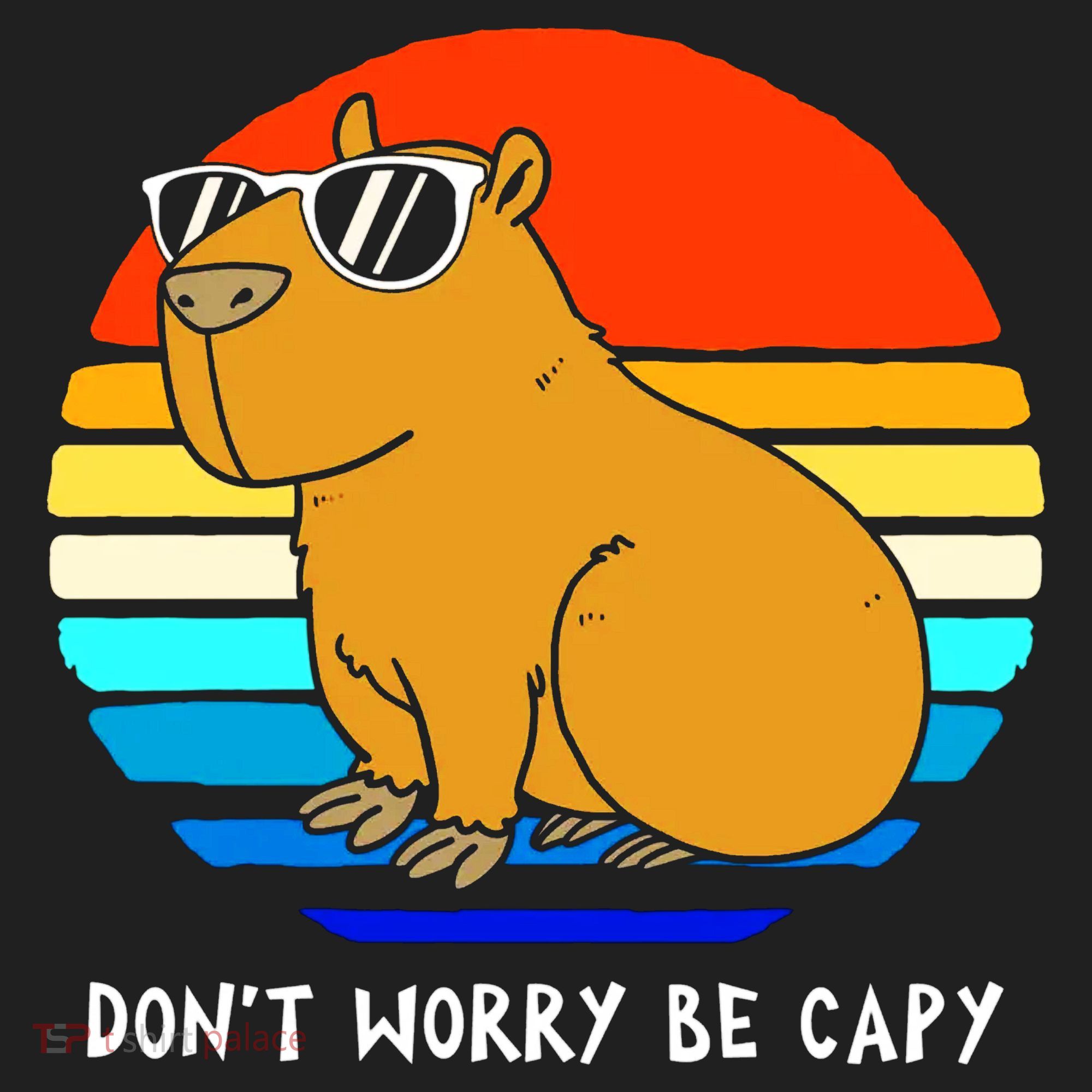 Retro Rodent Funny Capybara Dont Be Worry Be Capy Beanie