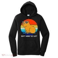 Retro Rodent Funny Capybara Dont Be Worry Be Capy Women's Hoodie thumb 0
