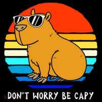 Retro Rodent Funny Capybara Dont Be Worry Be Capy Women's Hoodie thumb 2