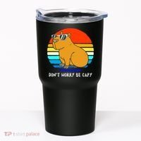 Retro Rodent Funny Capybara Dont Be Worry Be Capy Tumbler thumb 0