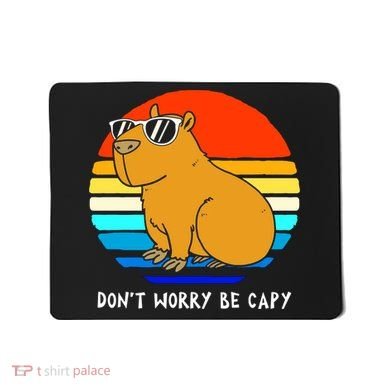 Retro Rodent Funny Capybara Dont Be Worry Be Capy Mousepad