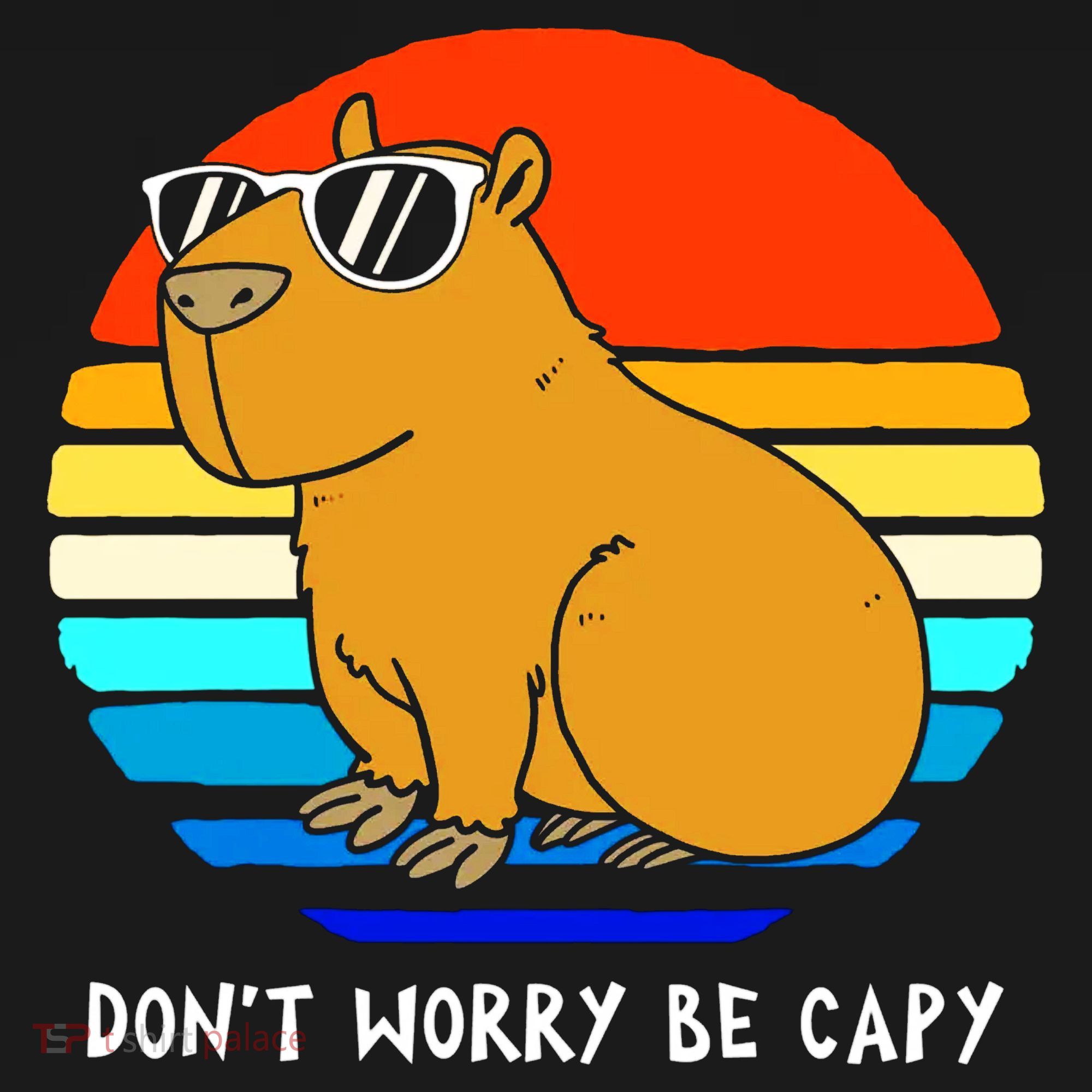 Retro Rodent Funny Capybara Dont Be Worry Be Capy Mousepad