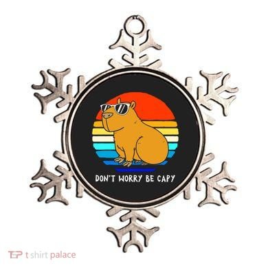 Retro Rodent Funny Capybara Dont Be Worry Be Capy Ornament