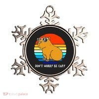 Retro Rodent Funny Capybara Dont Be Worry Be Capy Ornament thumb 0