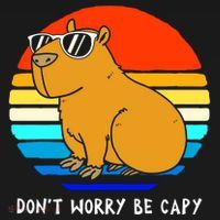 Retro Rodent Funny Capybara Dont Be Worry Be Capy Visor thumb 3