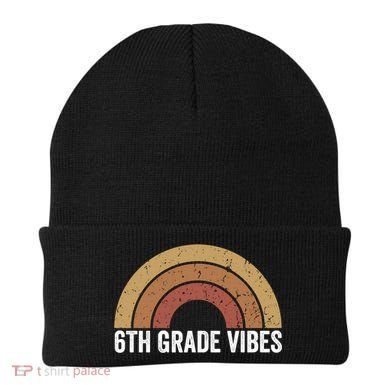 Retro Rainbow For 6Th Graders 6Th Grade Vibes Meaningful Gift Beanie