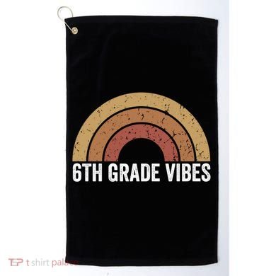 Retro Rainbow For 6Th Graders 6Th Grade Vibes Meaningful Gift Golf Towel