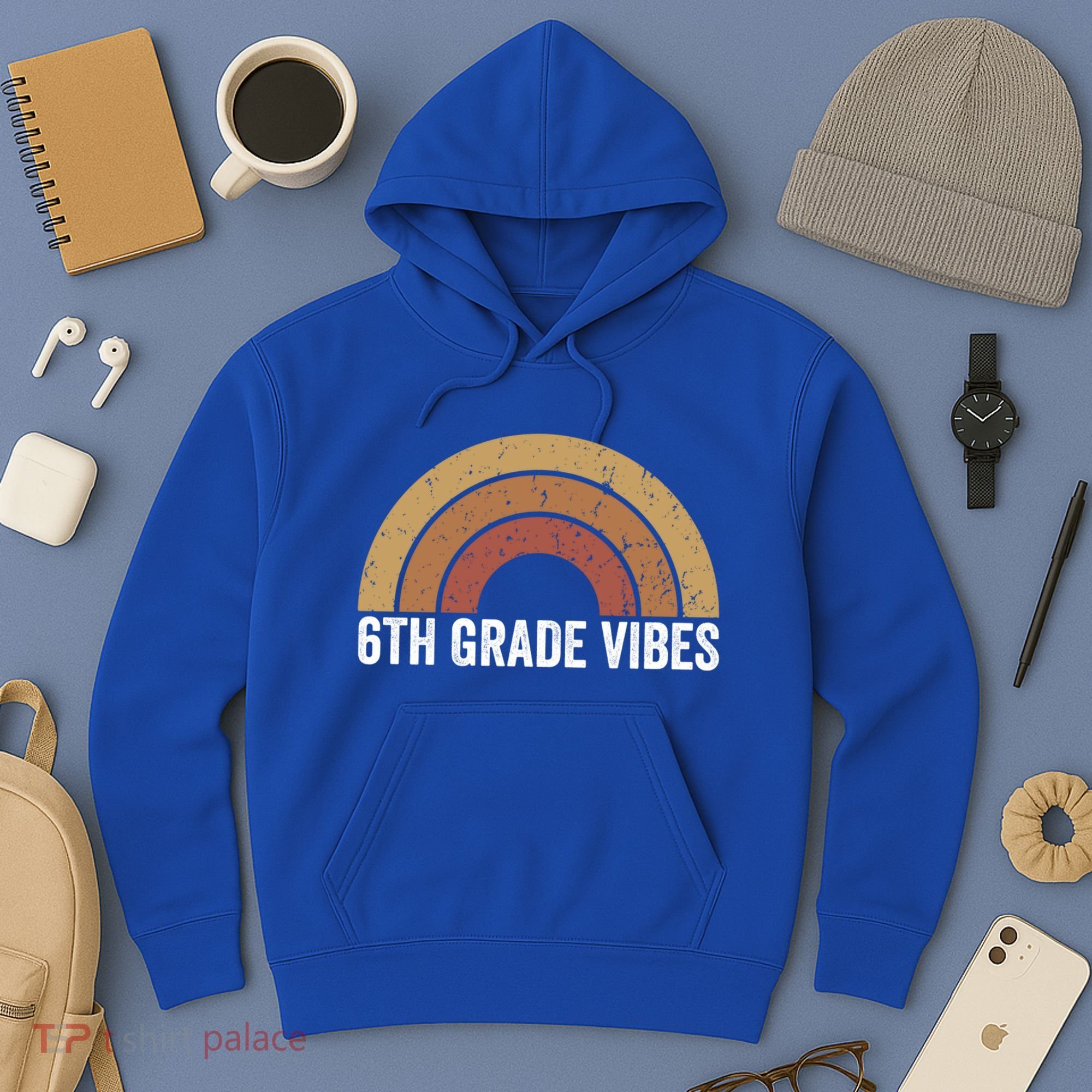 Retro Rainbow For 6Th Graders 6Th Grade Vibes Meaningful Gift Hoodie