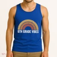Retro Rainbow For 6Th Graders 6Th Grade Vibes Meaningful Gift Tank Top thumb 3
