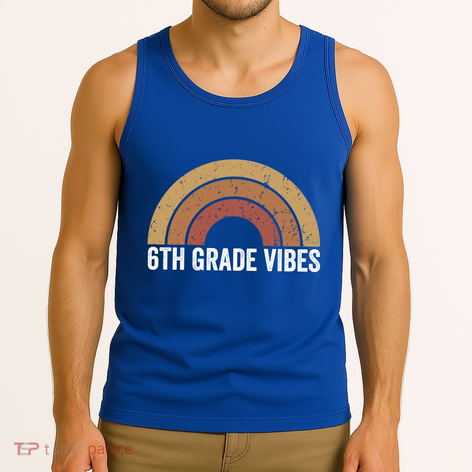Retro Rainbow For 6Th Graders 6Th Grade Vibes Meaningful Gift Tank Top