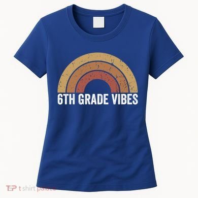 Retro Rainbow For 6Th Graders 6Th Grade Vibes Meaningful Gift Women's T-Shirt