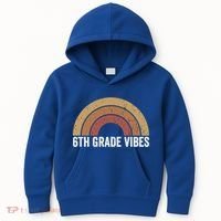 Retro Rainbow For 6Th Graders 6Th Grade Vibes Meaningful Gift Kids Hoodie thumb 0