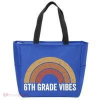 Retro Rainbow For 6Th Graders 6Th Grade Vibes Meaningful Gift Tote Bag thumb 0