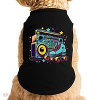 Retro Rollerskates Funny 80S Roller Skating Girl Doggie Tank thumb 0