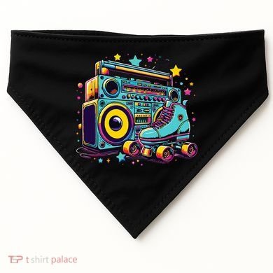 Retro Rollerskates Funny 80S Roller Skating Girl USA-Made Doggie Bandana