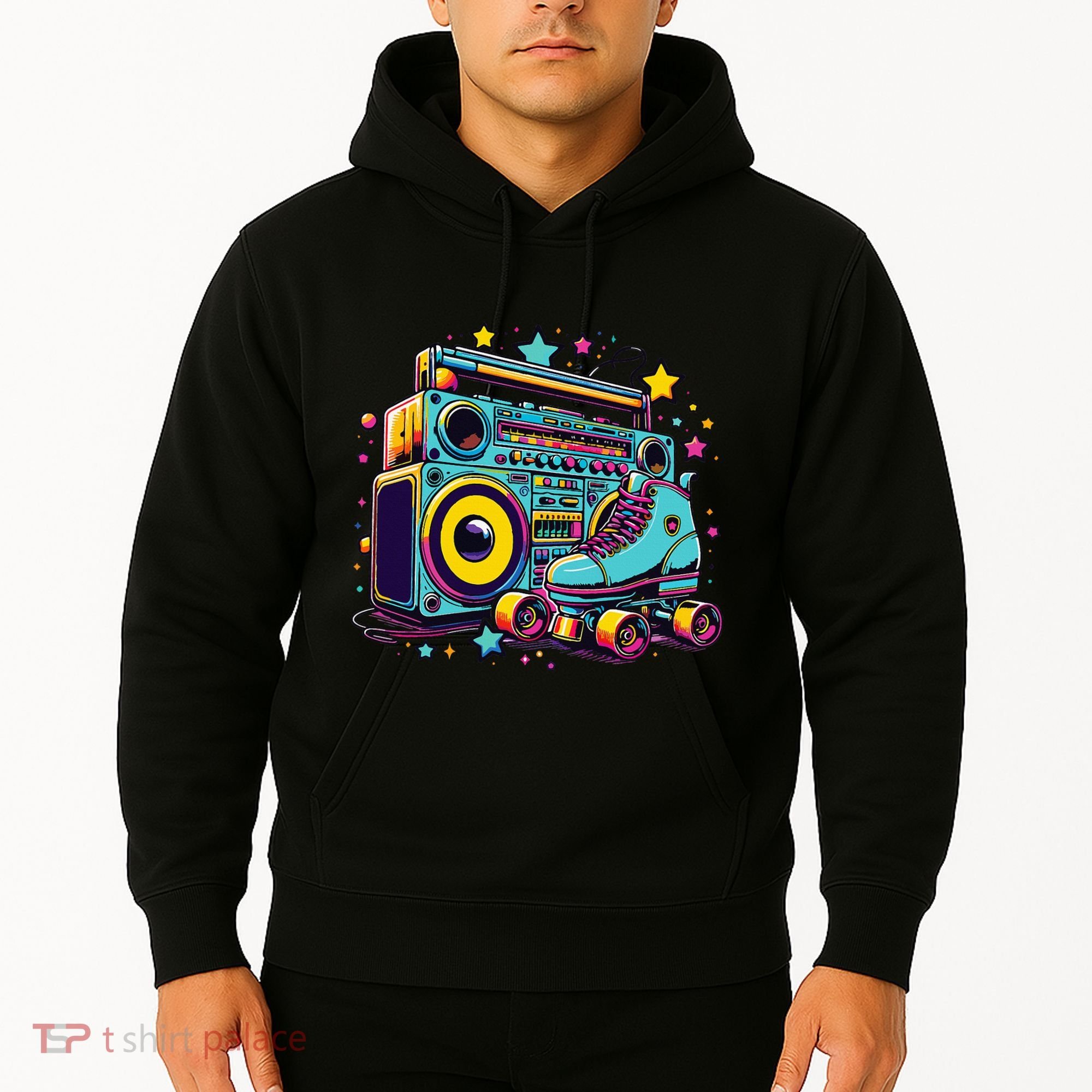 Retro Rollerskates Funny 80S Roller Skating Girl Hoodie