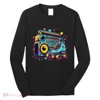 Retro Rollerskates Funny 80S Roller Skating Girl Long Sleeve Shirt thumb 0