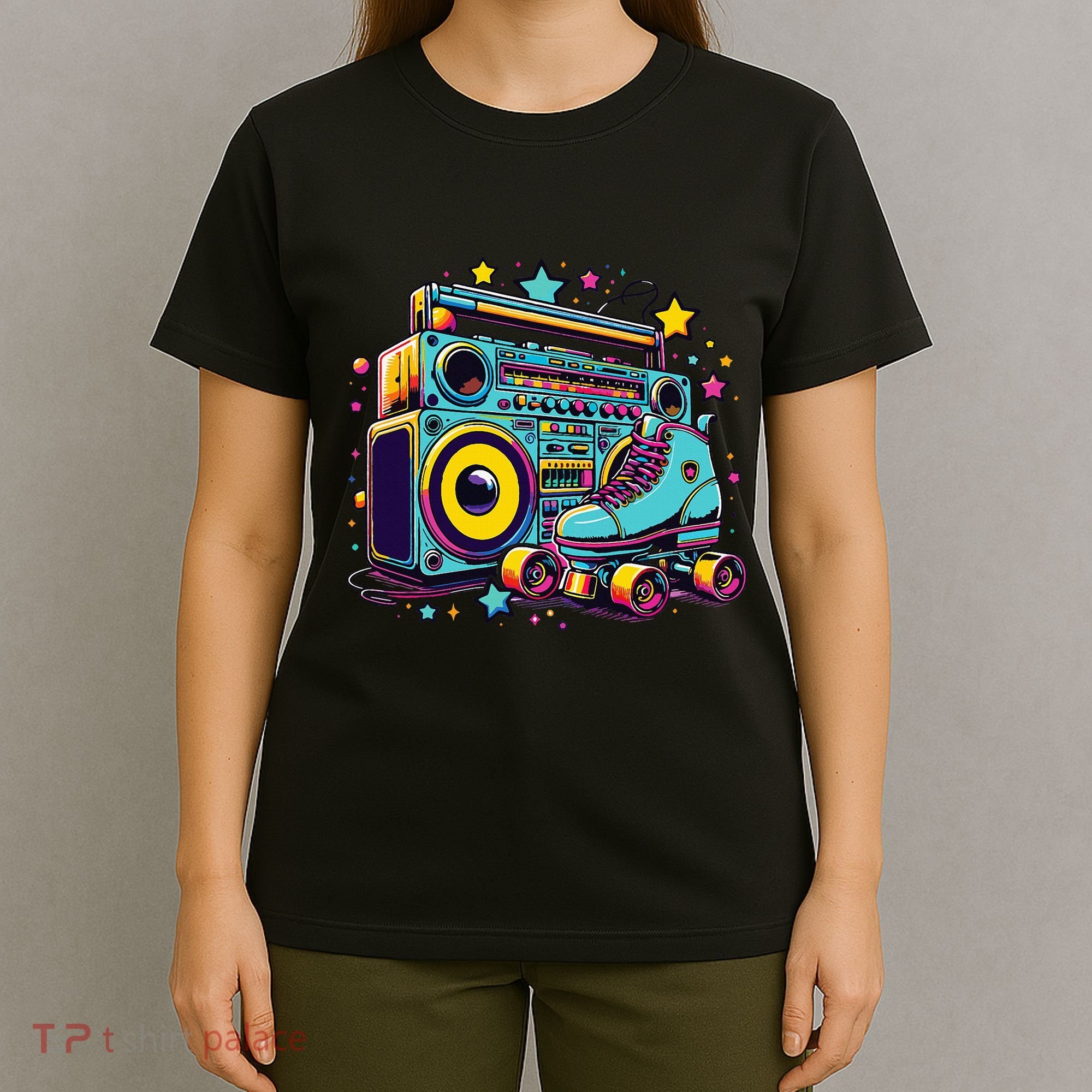 Retro Rollerskates Funny 80S Roller Skating Girl T-Shirt