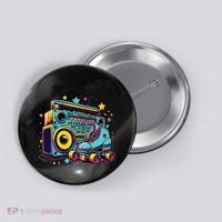 Retro Rollerskates Funny 80S Roller Skating Girl Button thumb 0