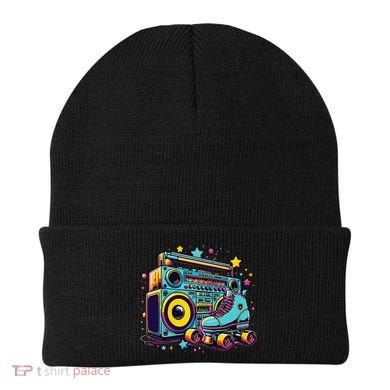 Retro Rollerskates Funny 80S Roller Skating Girl Beanie