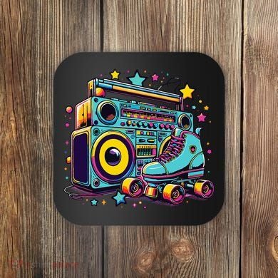 Retro Rollerskates Funny 80S Roller Skating Girl Coaster
