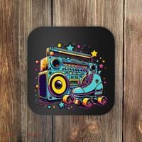 Retro Rollerskates Funny 80S Roller Skating Girl Coaster thumb 0