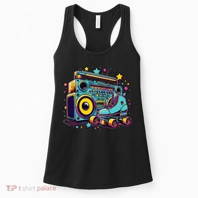 Retro Rollerskates Funny 80S Roller Skating Girl Women's Tank Top