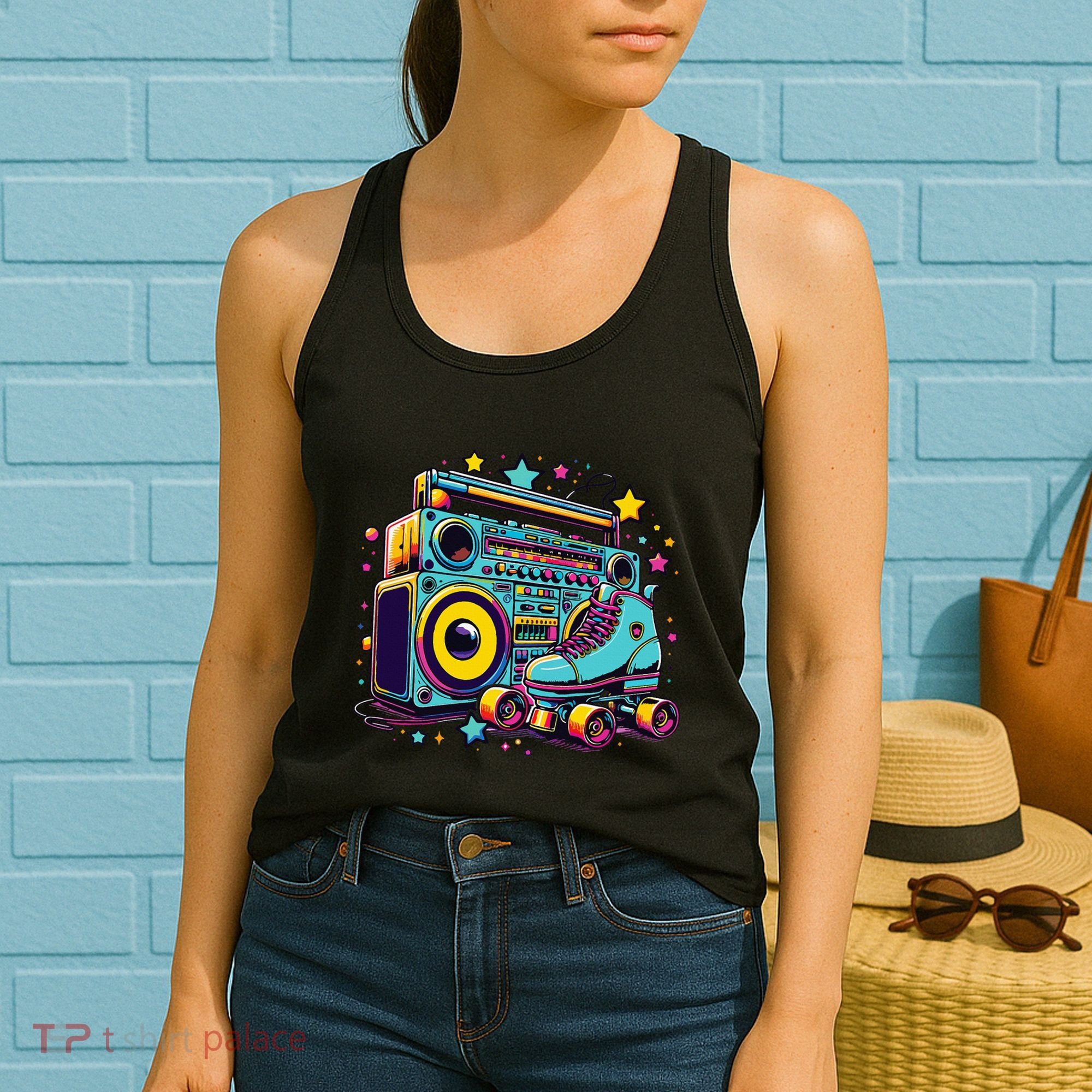 Retro Rollerskates Funny 80S Roller Skating Girl Women's Tank Top